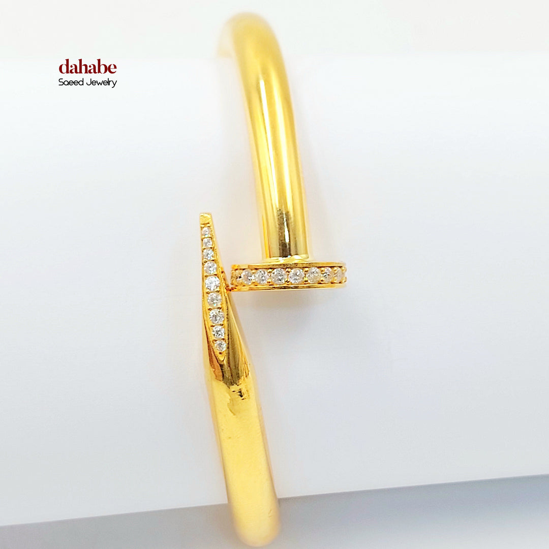 21K اسوارة مسمار مرصع-مجوهرات الشيخ سعيد-Saeed Jewelry 