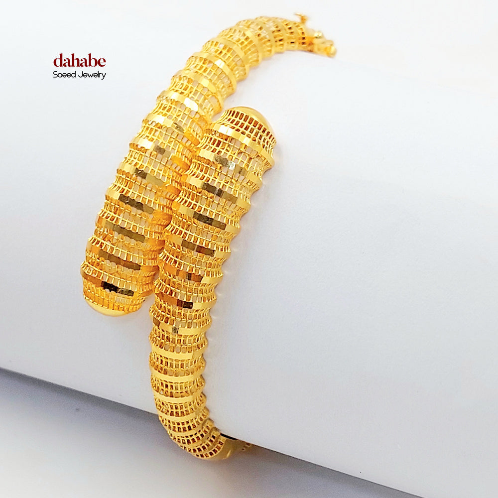 21K اسوارة نقش طابات-مجوهرات الشيخ سعيد-Saeed Jewelry 