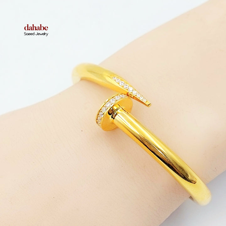 21K اسوارة مسمار مرصع-مجوهرات الشيخ سعيد-Saeed Jewelry 