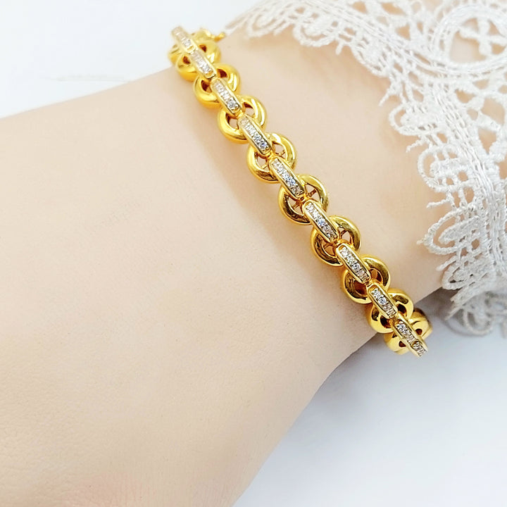 21K اسوارة اكسترا مرصع-مجوهرات الشيخ سعيد-Saeed Jewelry 