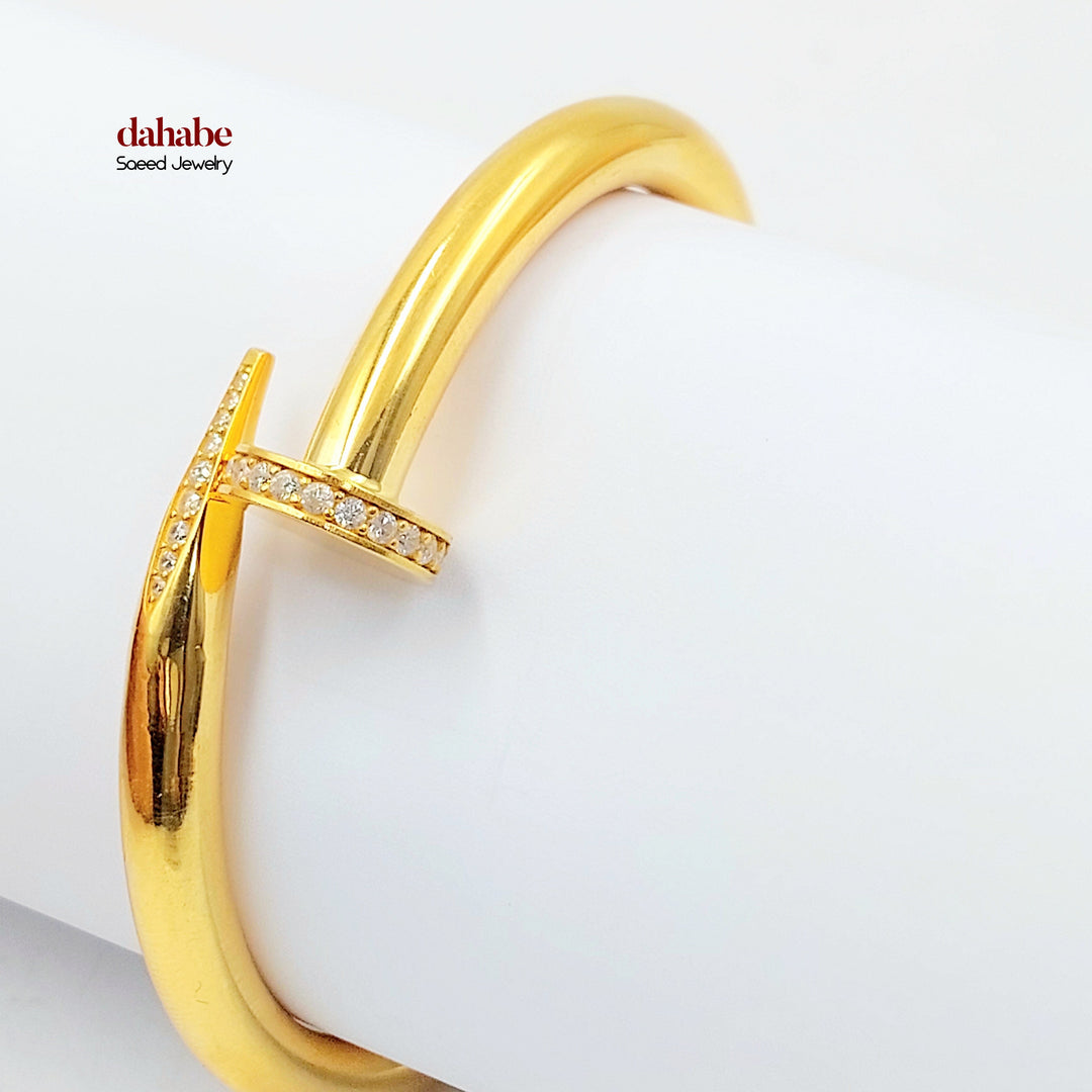 21K اسوارة مسمار مرصع-مجوهرات الشيخ سعيد-Saeed Jewelry 