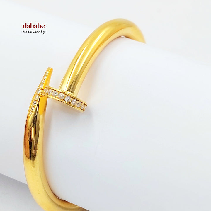 21K اسوارة مسمار مرصع-مجوهرات الشيخ سعيد-Saeed Jewelry 
