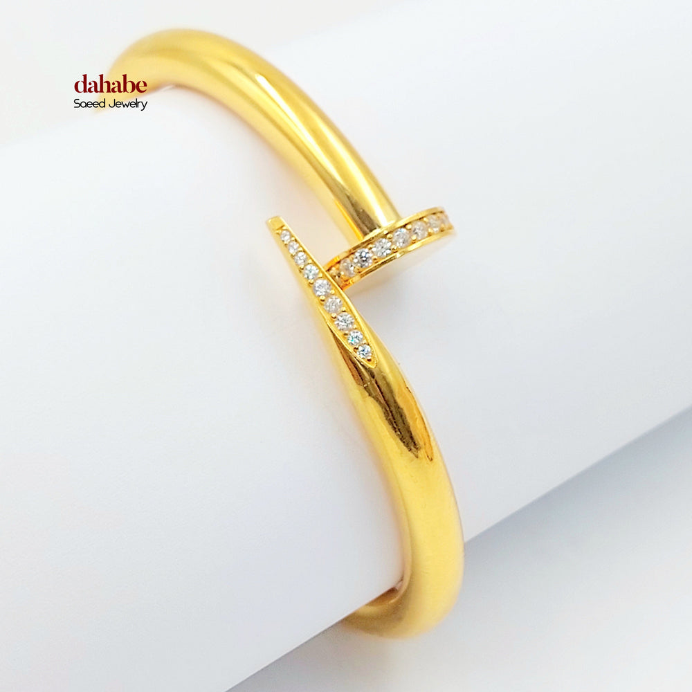 21K اسوارة مسمار مرصع-مجوهرات الشيخ سعيد-Saeed Jewelry 