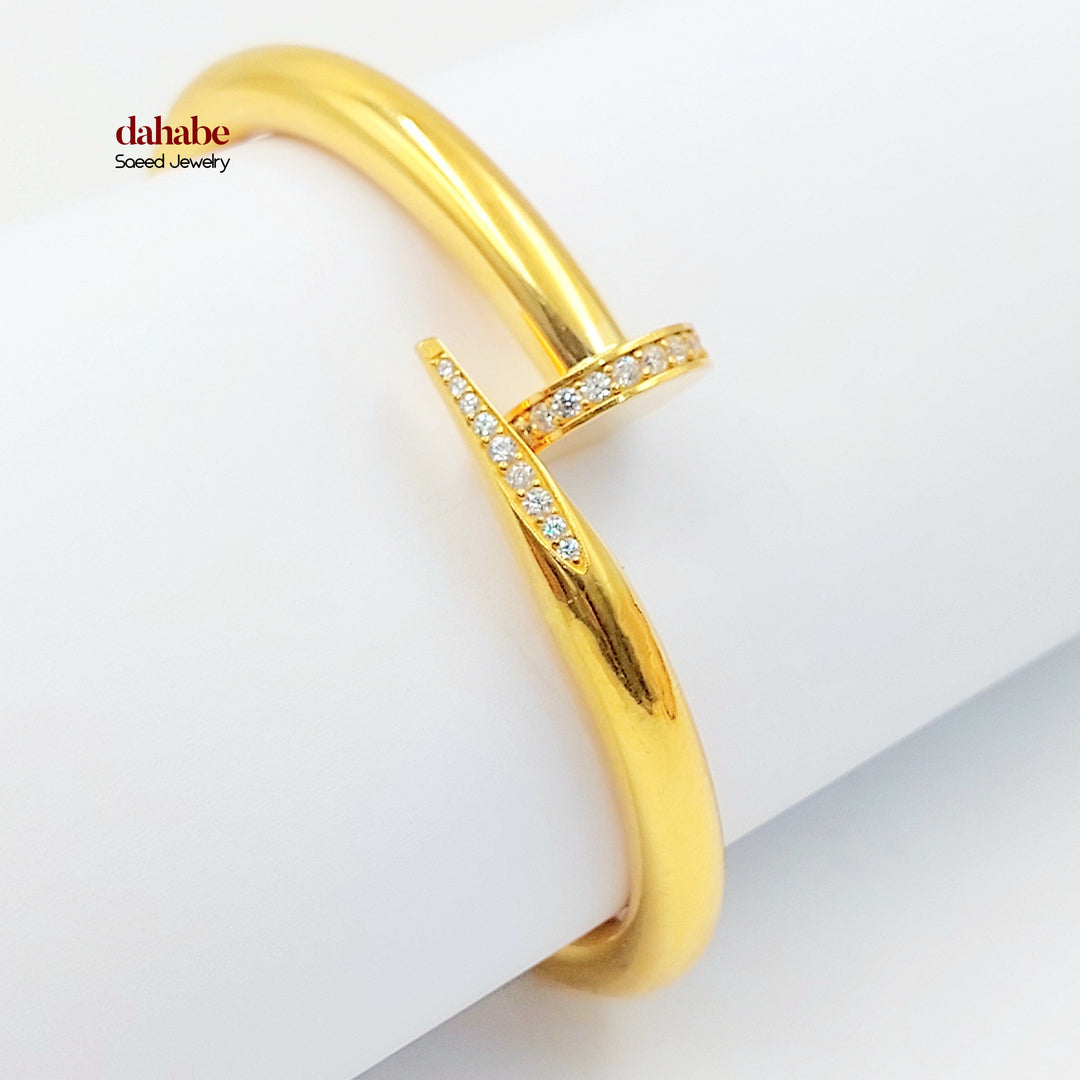 21K اسوارة مسمار مرصع-مجوهرات الشيخ سعيد-Saeed Jewelry 