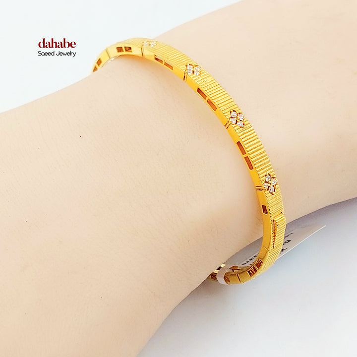 21K اسوارة اكسترا مرصع-مجوهرات الشيخ سعيد-Saeed Jewelry 