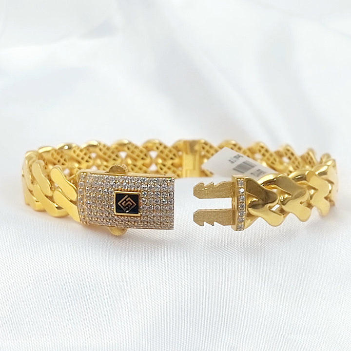 21K اسوارة جنزير مرصع-مجوهرات الشيخ سعيد-Saeed Jewelry 