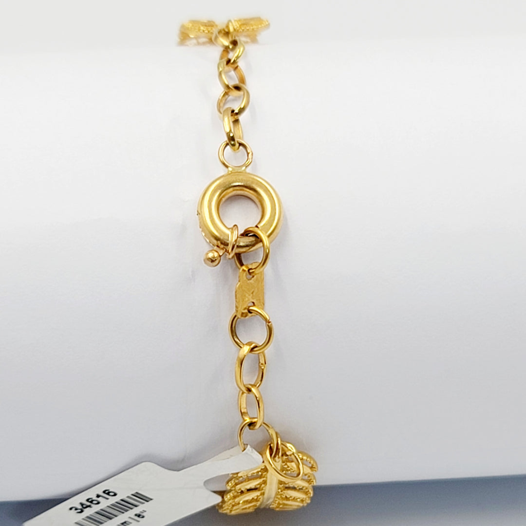 21K اسوارة ورق الشجر-مجوهرات الشيخ سعيد-Saeed Jewelry 