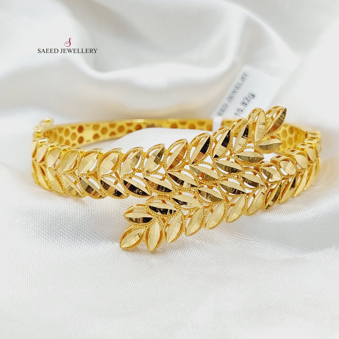 21K اسوارة ورق الشجر-مجوهرات الشيخ سعيد-Saeed Jewelry 