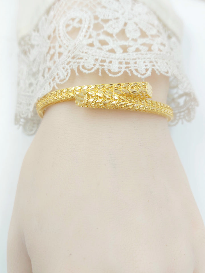 21K اسوارة ورق الشجر-مجوهرات الشيخ سعيد-Saeed Jewelry 