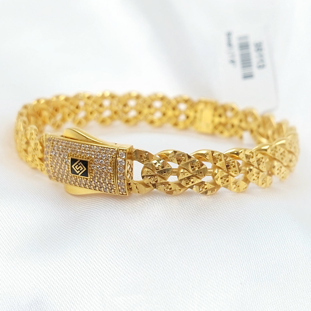 21K اسوارة جنزير مرصع-مجوهرات الشيخ سعيد-Saeed Jewelry 