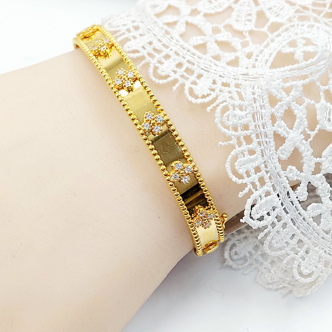 21K اسوارة وردة مرصع-مجوهرات الشيخ سعيد-Saeed Jewelry 