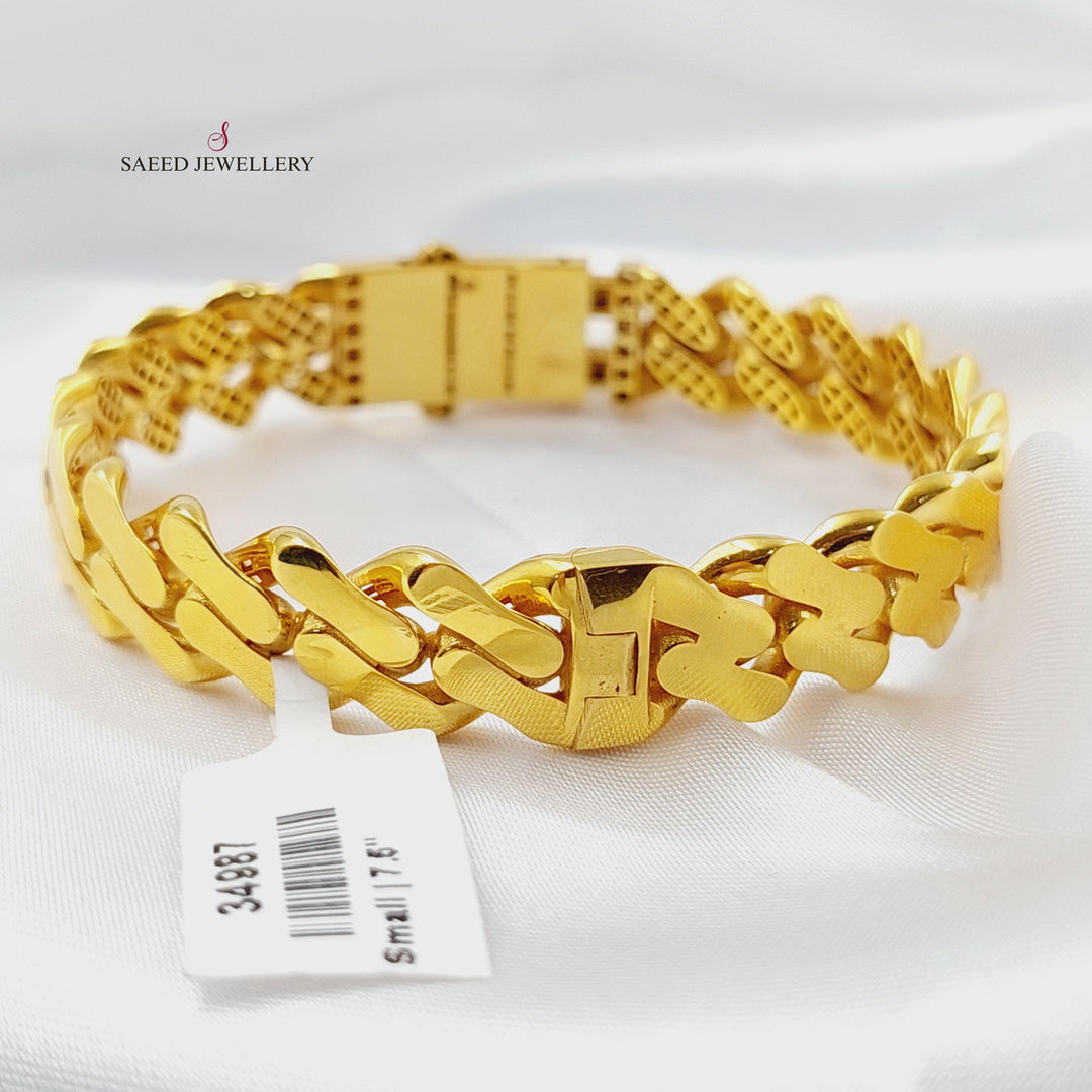 21K اسوارة جنزير مرصع-مجوهرات الشيخ سعيد-Saeed Jewelry 