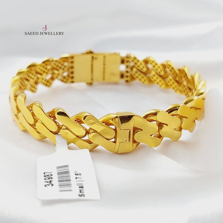 21K اسوارة جنزير مرصع-مجوهرات الشيخ سعيد-Saeed Jewelry 