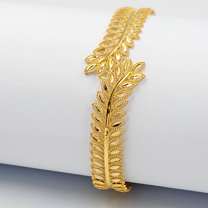 21K اسوارة ورق الشجر-مجوهرات الشيخ سعيد-Saeed Jewelry 