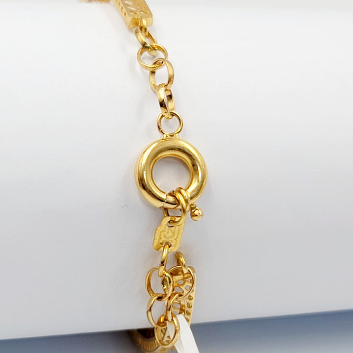 21K اسوارة ورق الشجر-مجوهرات الشيخ سعيد-Saeed Jewelry 