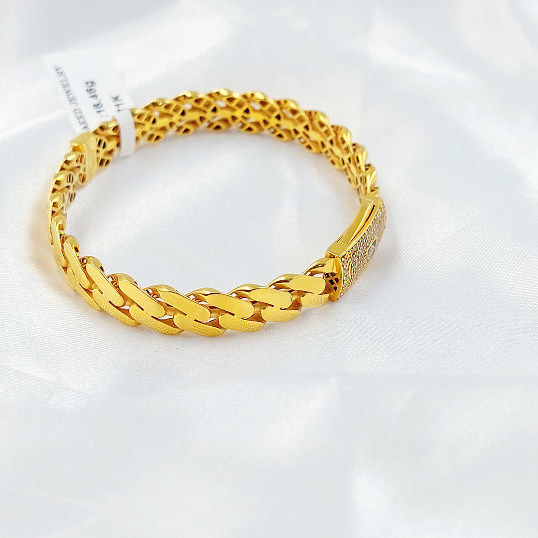 21K اسوارة جنزير مرصع-مجوهرات الشيخ سعيد-Saeed Jewelry 