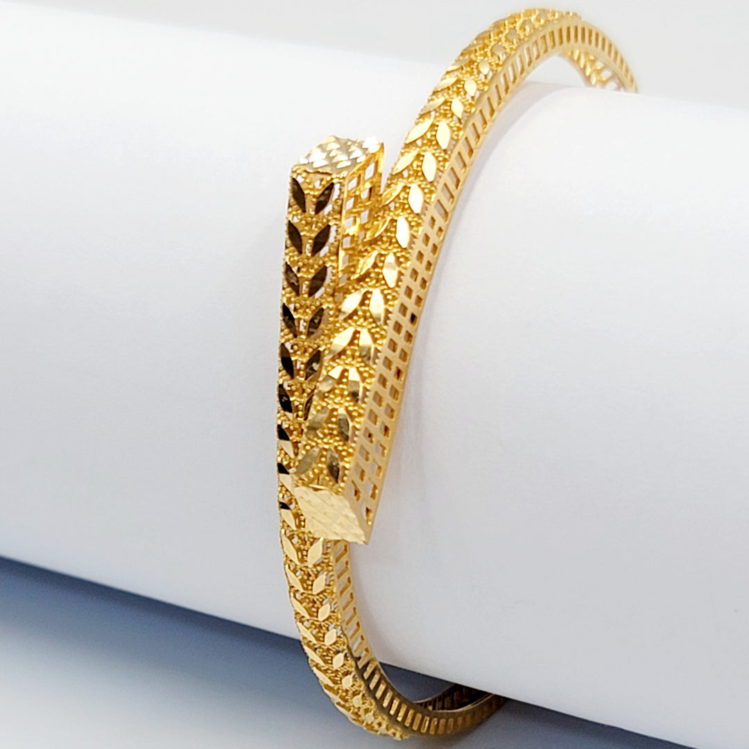 21K اسوارة ورق الشجر-مجوهرات الشيخ سعيد-Saeed Jewelry 