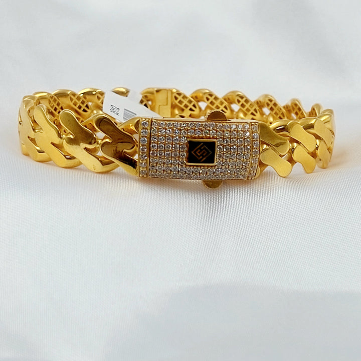 21K اسوارة جنزير مرصع-مجوهرات الشيخ سعيد-Saeed Jewelry 