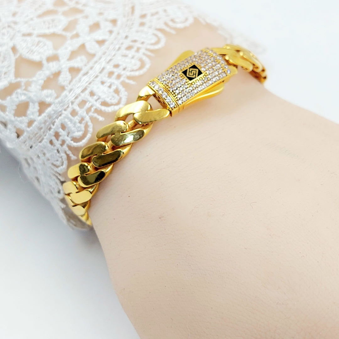 21K اسوارة جنزير مرصع-مجوهرات الشيخ سعيد-Saeed Jewelry 