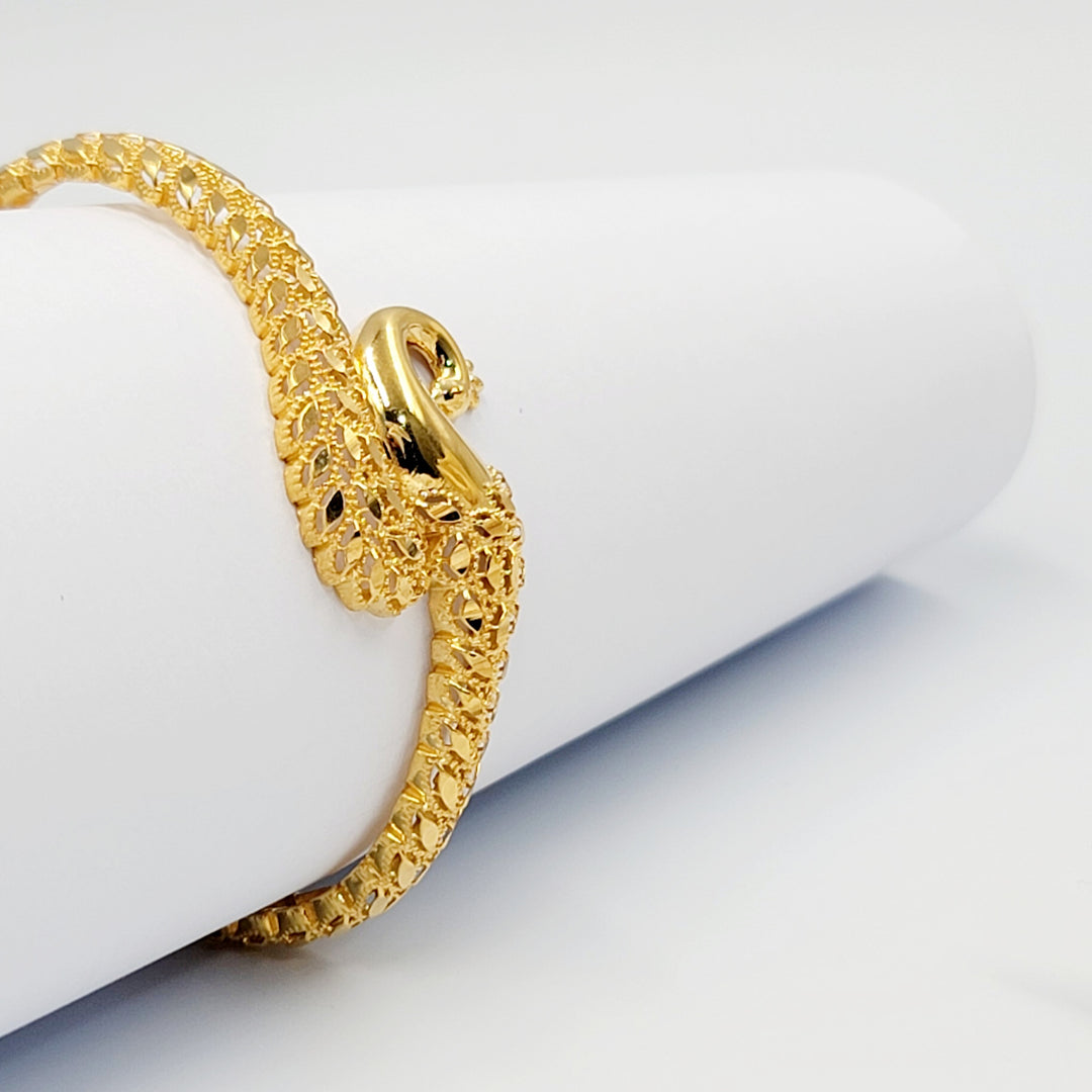 21K اسوارة ورق الشجر-مجوهرات الشيخ سعيد-Saeed Jewelry 