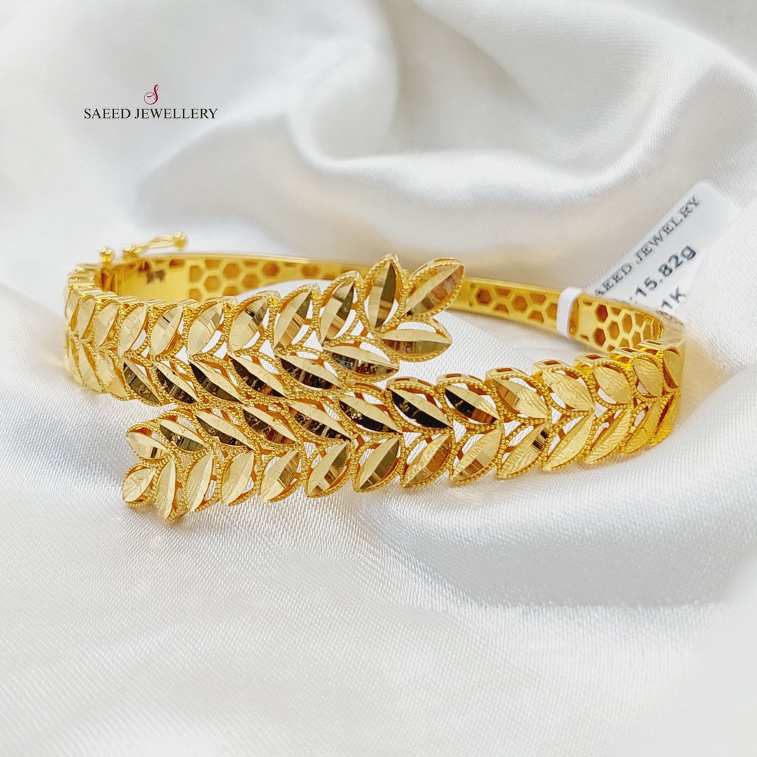 21K اسوارة ورق الشجر-مجوهرات الشيخ سعيد-Saeed Jewelry 