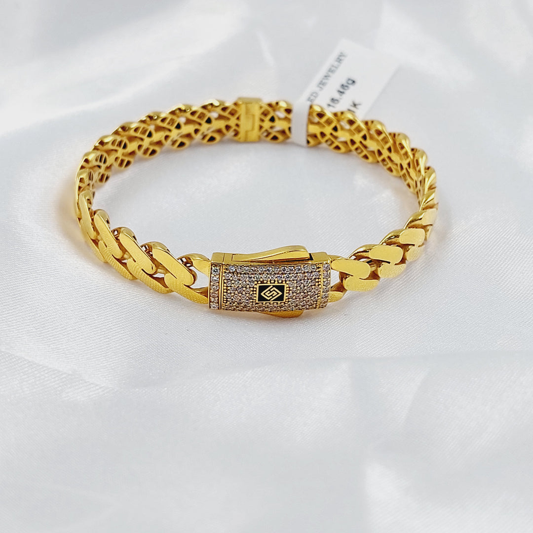 21K اسوارة جنزير مرصع-مجوهرات الشيخ سعيد-Saeed Jewelry 