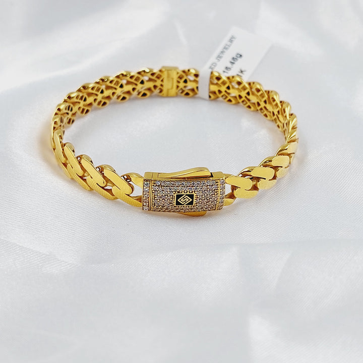 21K اسوارة جنزير مرصع-مجوهرات الشيخ سعيد-Saeed Jewelry 