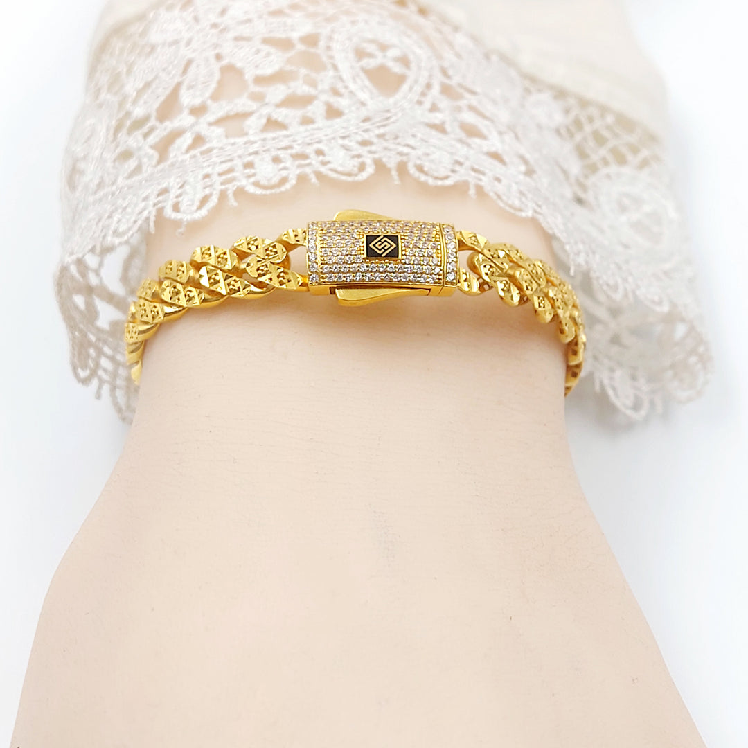 21K اسوارة جنزير مرصع-مجوهرات الشيخ سعيد-Saeed Jewelry 