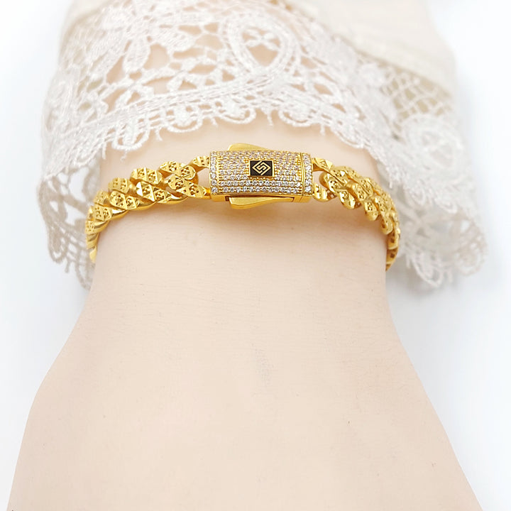 21K اسوارة جنزير مرصع-مجوهرات الشيخ سعيد-Saeed Jewelry 