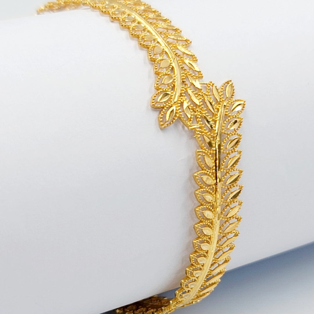 21K اسوارة ورق الشجر-مجوهرات الشيخ سعيد-Saeed Jewelry 