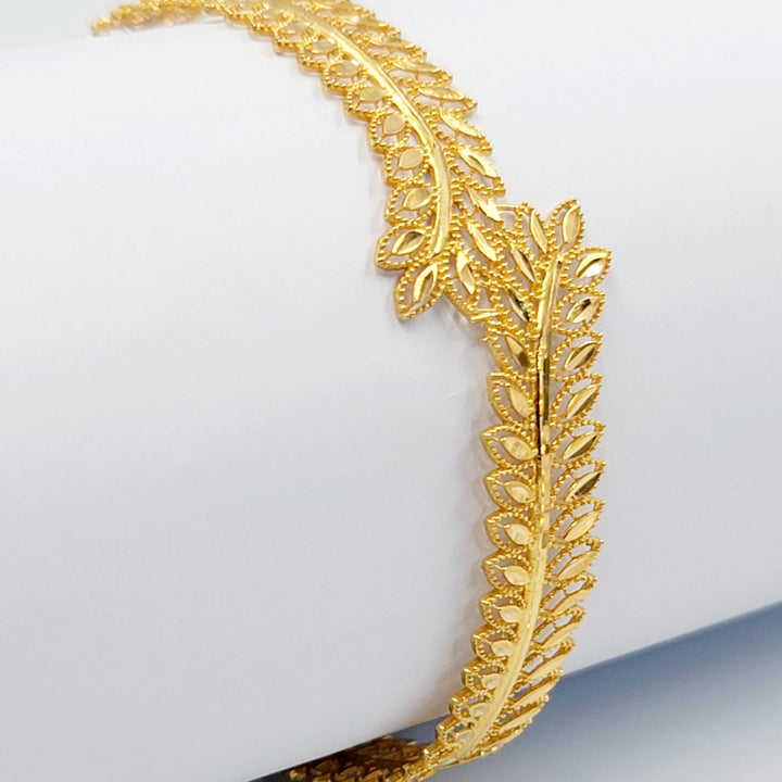 21K اسوارة ورق الشجر-مجوهرات الشيخ سعيد-Saeed Jewelry 