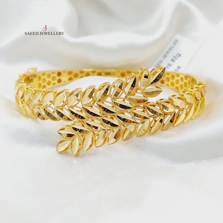 21K اسوارة ورق الشجر-مجوهرات الشيخ سعيد-Saeed Jewelry 