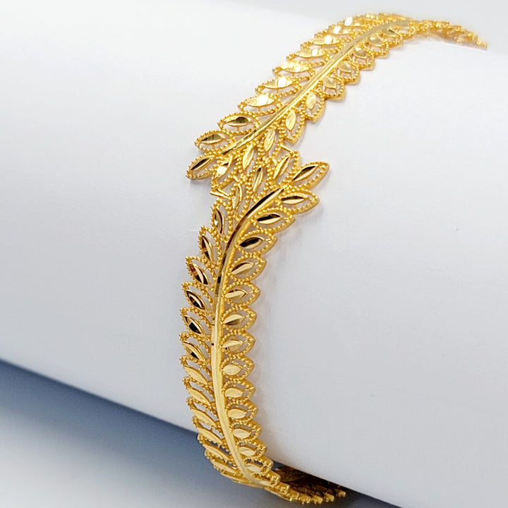 21K اسوارة ورق الشجر-مجوهرات الشيخ سعيد-Saeed Jewelry 