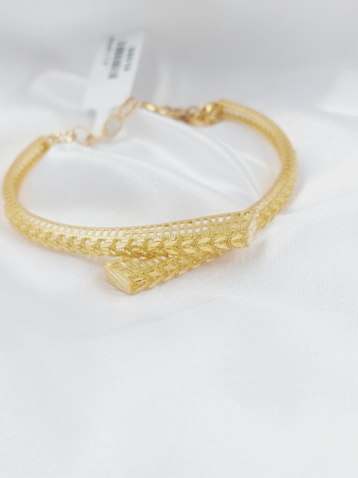 21K اسوارة ورق الشجر-مجوهرات الشيخ سعيد-Saeed Jewelry 