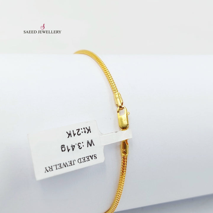 21K اسوارة افعى 2mm-مجوهرات الشيخ سعيد-Saeed Jewelry 