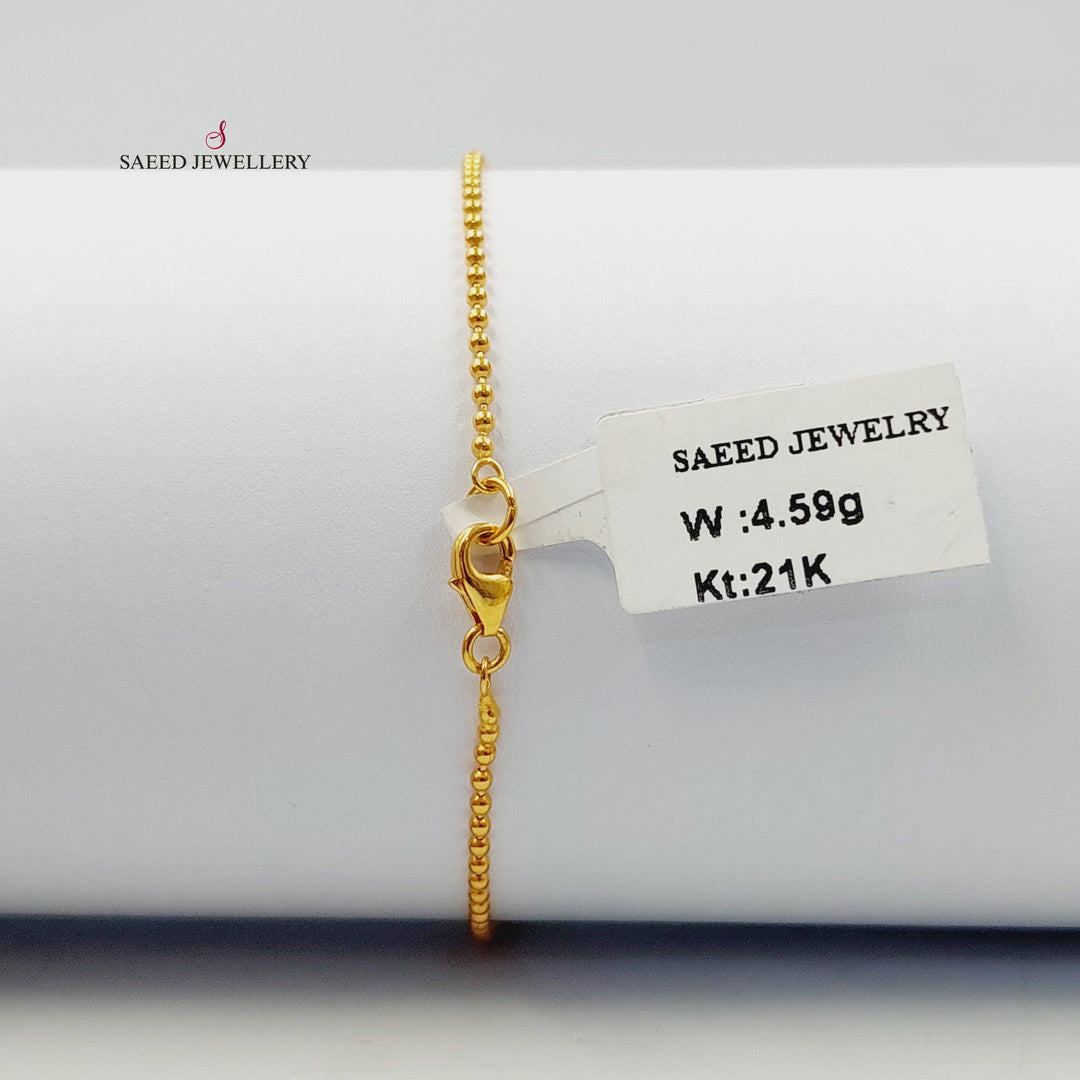 21K اسوارة مسبحة طابات-مجوهرات الشيخ سعيد-Saeed Jewelry 