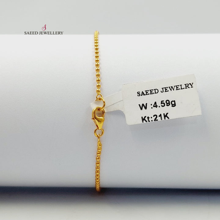 21K اسوارة مسبحة طابات-مجوهرات الشيخ سعيد-Saeed Jewelry 