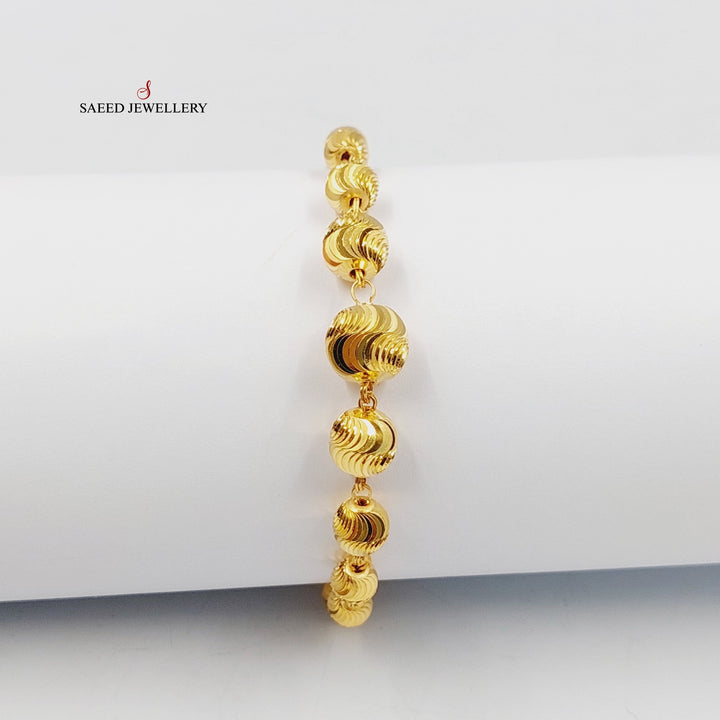 21K اسوارة مسبحة طابات-مجوهرات الشيخ سعيد-Saeed Jewelry 