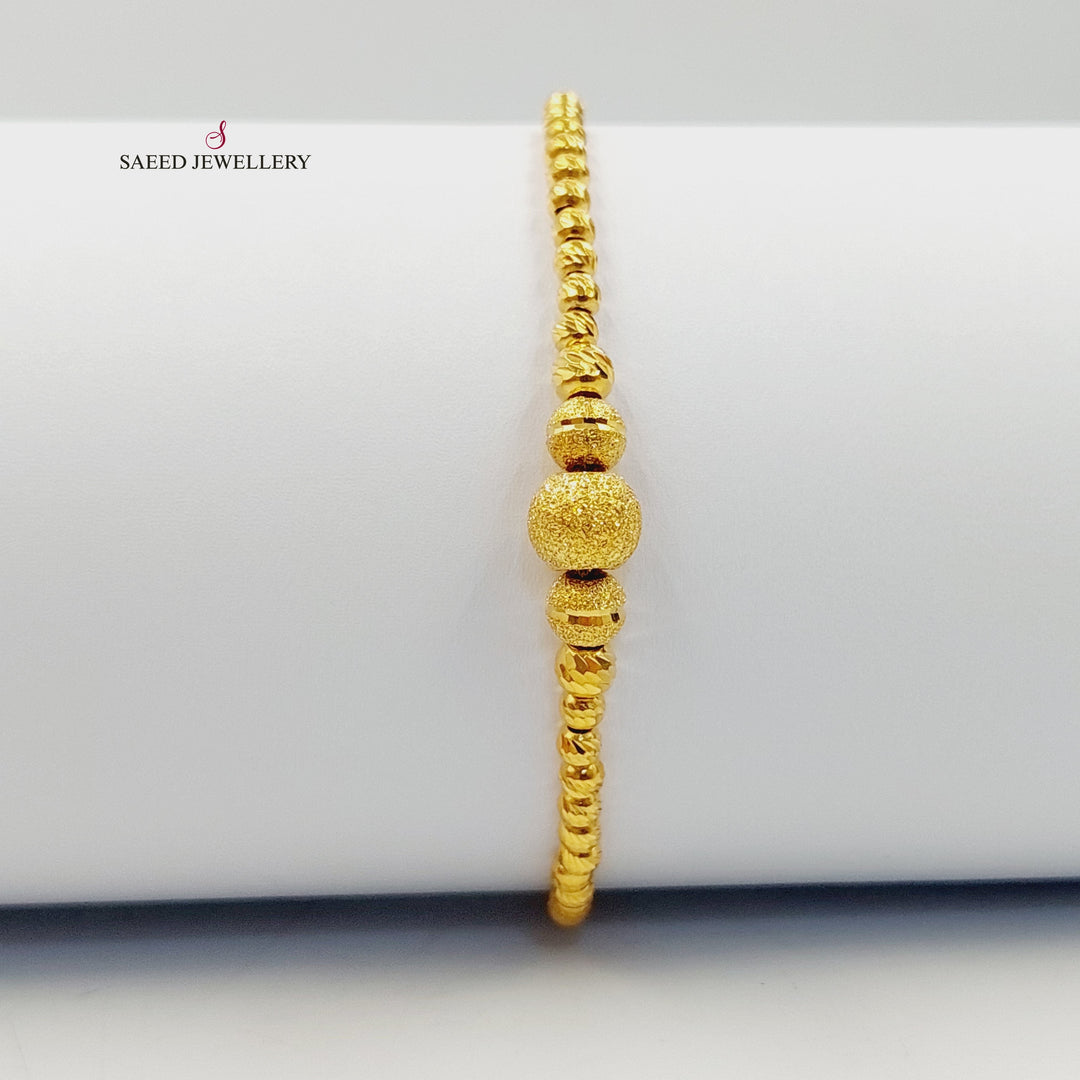 21K اسوارة مسبحة طابات-مجوهرات الشيخ سعيد-Saeed Jewelry 