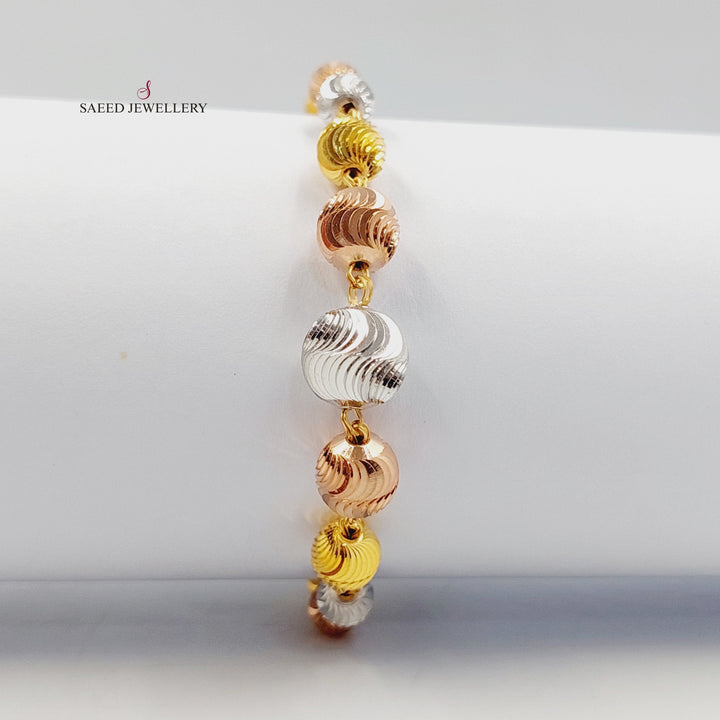 21K اسوارة مسبحة طابات-مجوهرات الشيخ سعيد-Saeed Jewelry 