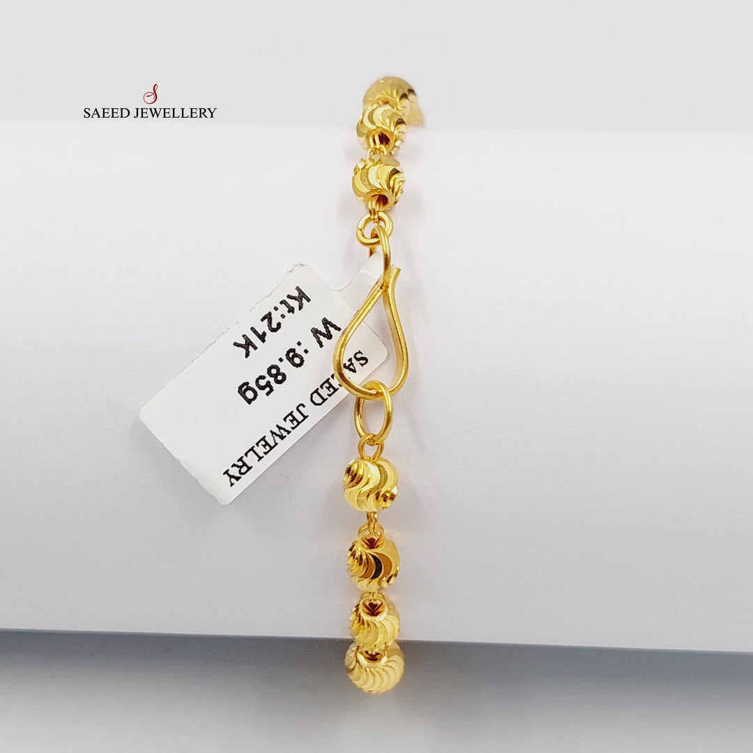 21K اسوارة مسبحة طابات-مجوهرات الشيخ سعيد-Saeed Jewelry 