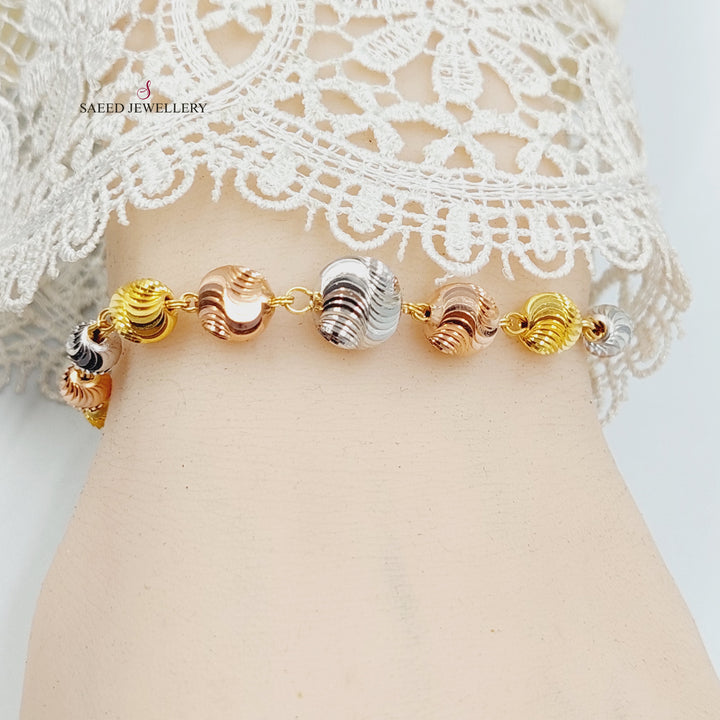 21K اسوارة مسبحة طابات-مجوهرات الشيخ سعيد-Saeed Jewelry 