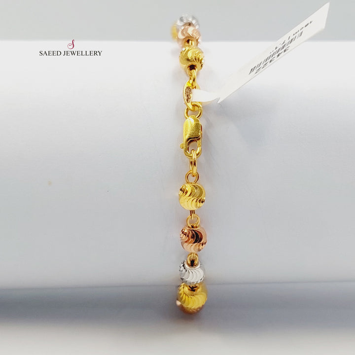 21K اسوارة مسبحة طابات-مجوهرات الشيخ سعيد-Saeed Jewelry 