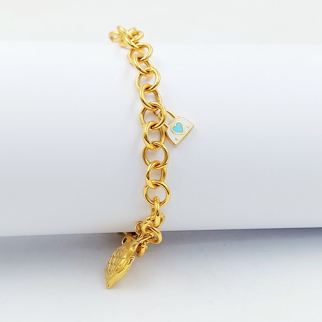 21K اسوارة جنزير فراشة-مجوهرات الشيخ سعيد-Saeed Jewelry 