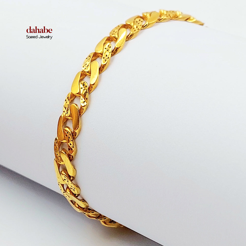 21K اسوارة جنزير-مجوهرات الشيخ سعيد-Saeed Jewelry 
