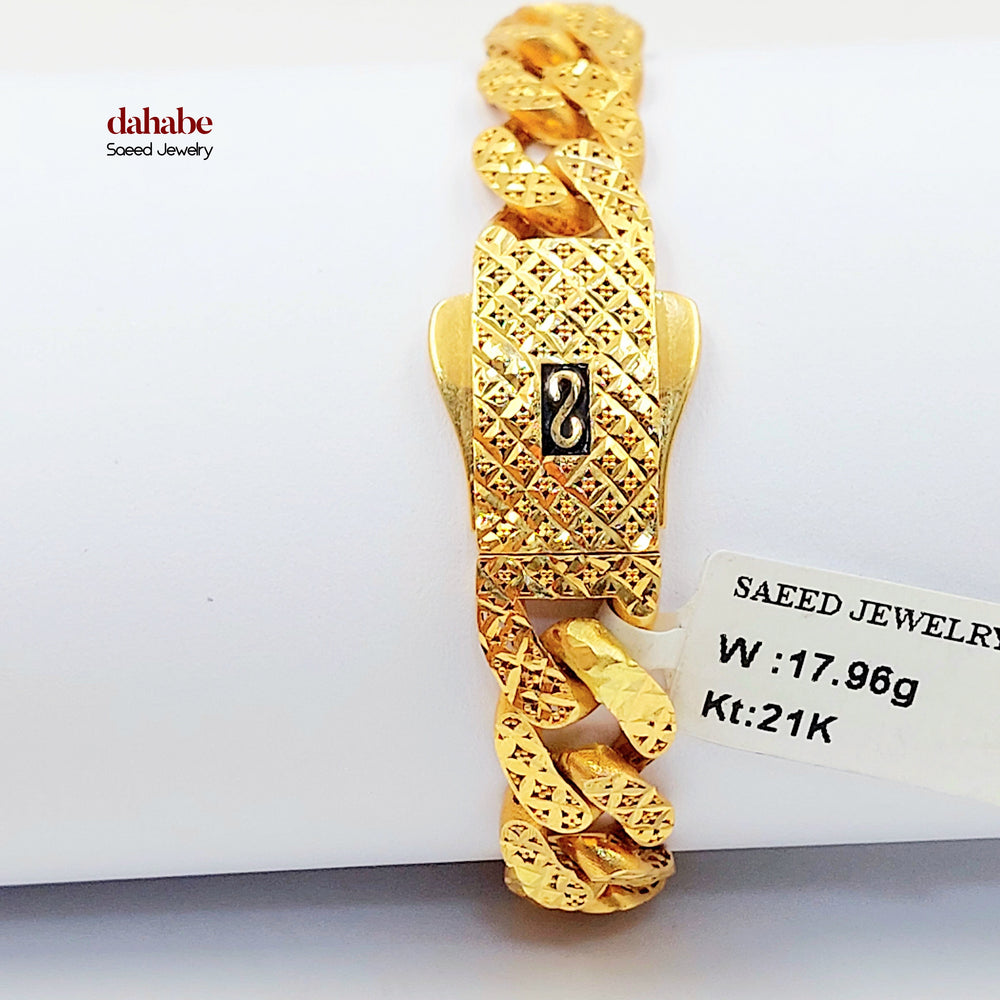 21K اسوارة جنزير-مجوهرات الشيخ سعيد-Saeed Jewelry 