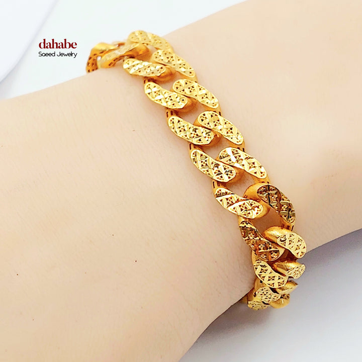 21K اسوارة جنزير-مجوهرات الشيخ سعيد-Saeed Jewelry 