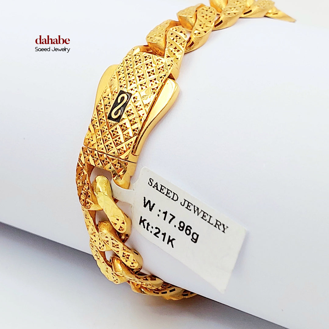 21K اسوارة جنزير-مجوهرات الشيخ سعيد-Saeed Jewelry 