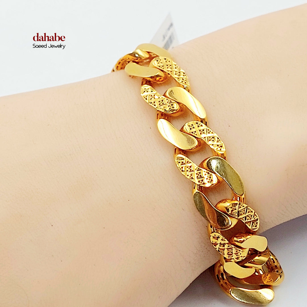 21K اسوارة جنزير-مجوهرات الشيخ سعيد-Saeed Jewelry 