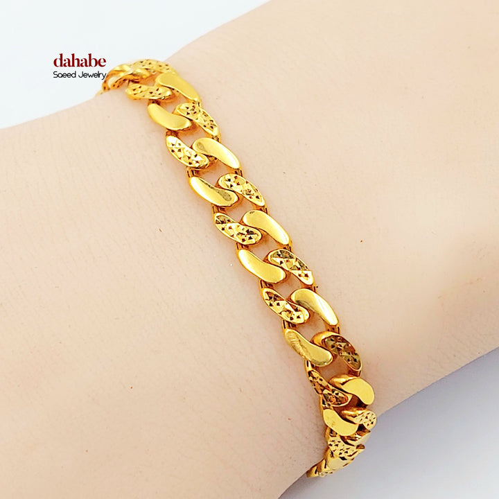 21K اسوارة جنزير-مجوهرات الشيخ سعيد-Saeed Jewelry 